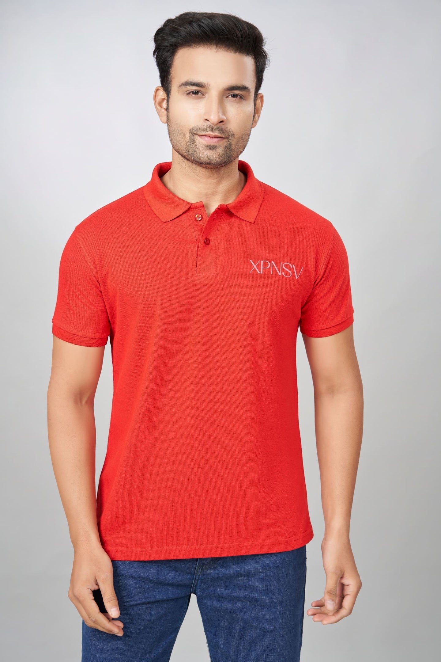 Plain Red Polo Neck T-Shirt